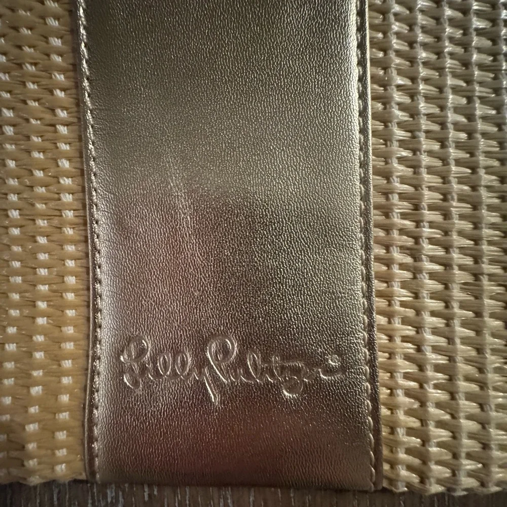 Lilly Pulitzer Gold and Tan Woven Clutch - Picture 3 of 7